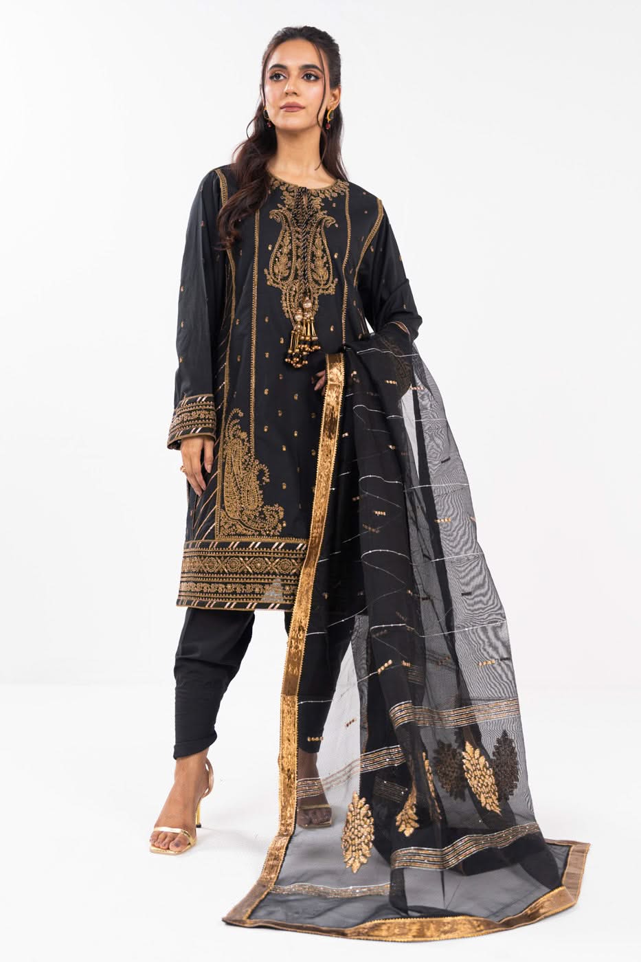 AlKaram | Festive Summer 25 | FC-1A-25-Black -  Alkaram Ladies Clothes -  House of Maryam