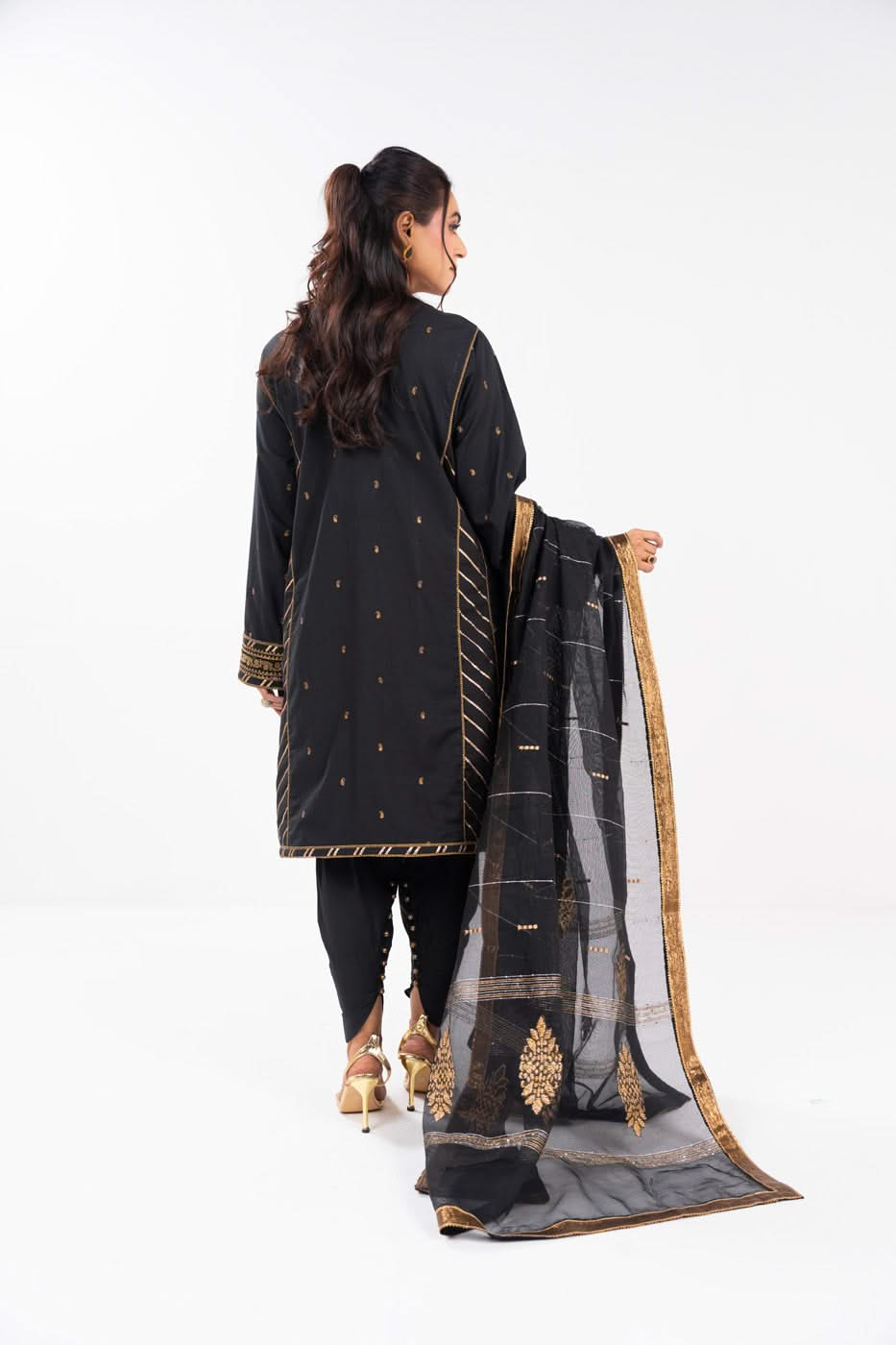 AlKaram | Festive Summer 25 | FC-1A-25-Black -  Alkaram Ladies Clothes -  House of Maryam