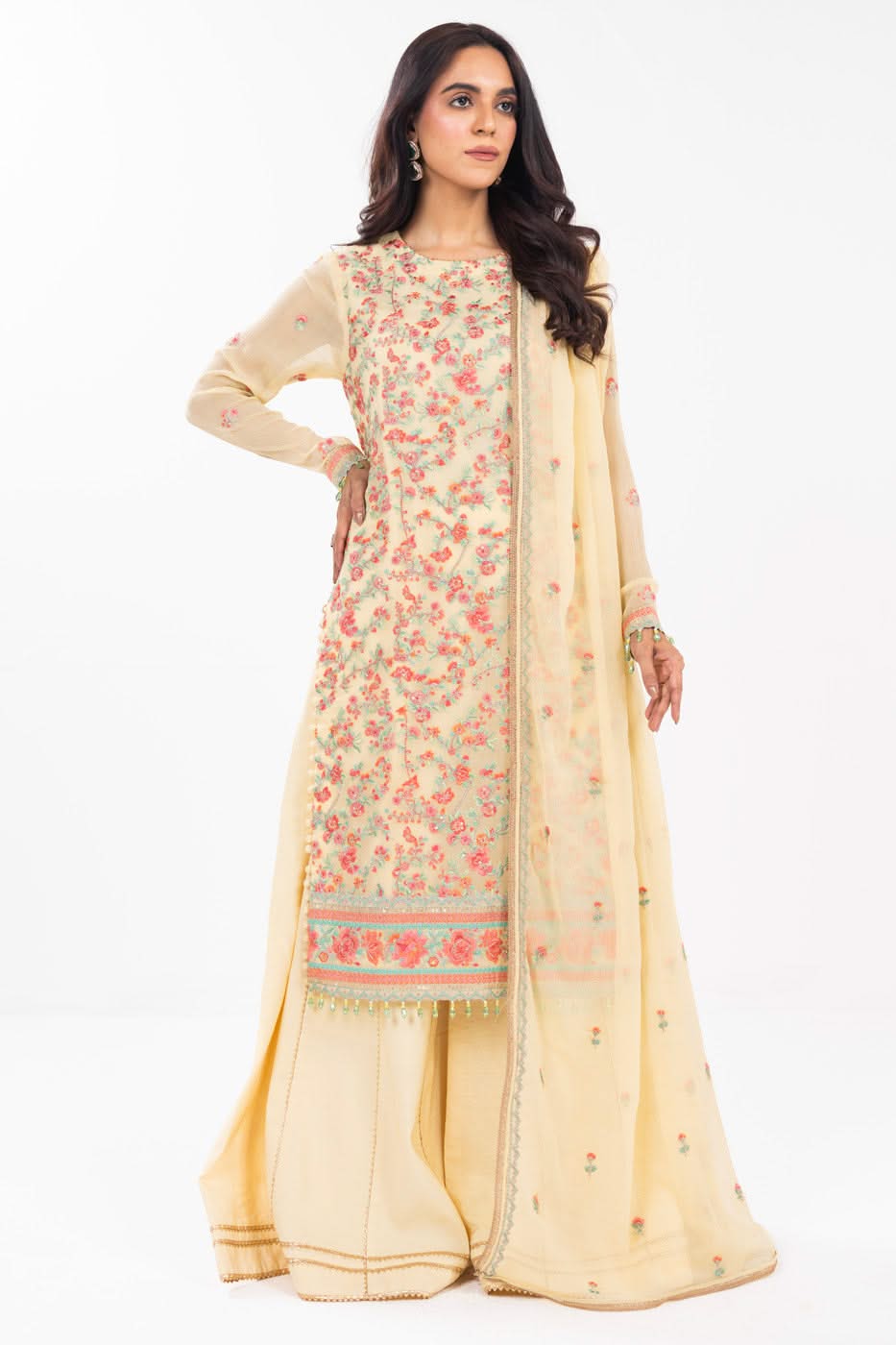 AlKaram | Festive Summer 25 | FC-21I-25-Yellow -  Alkaram Ladies Clothes -  House of Maryam