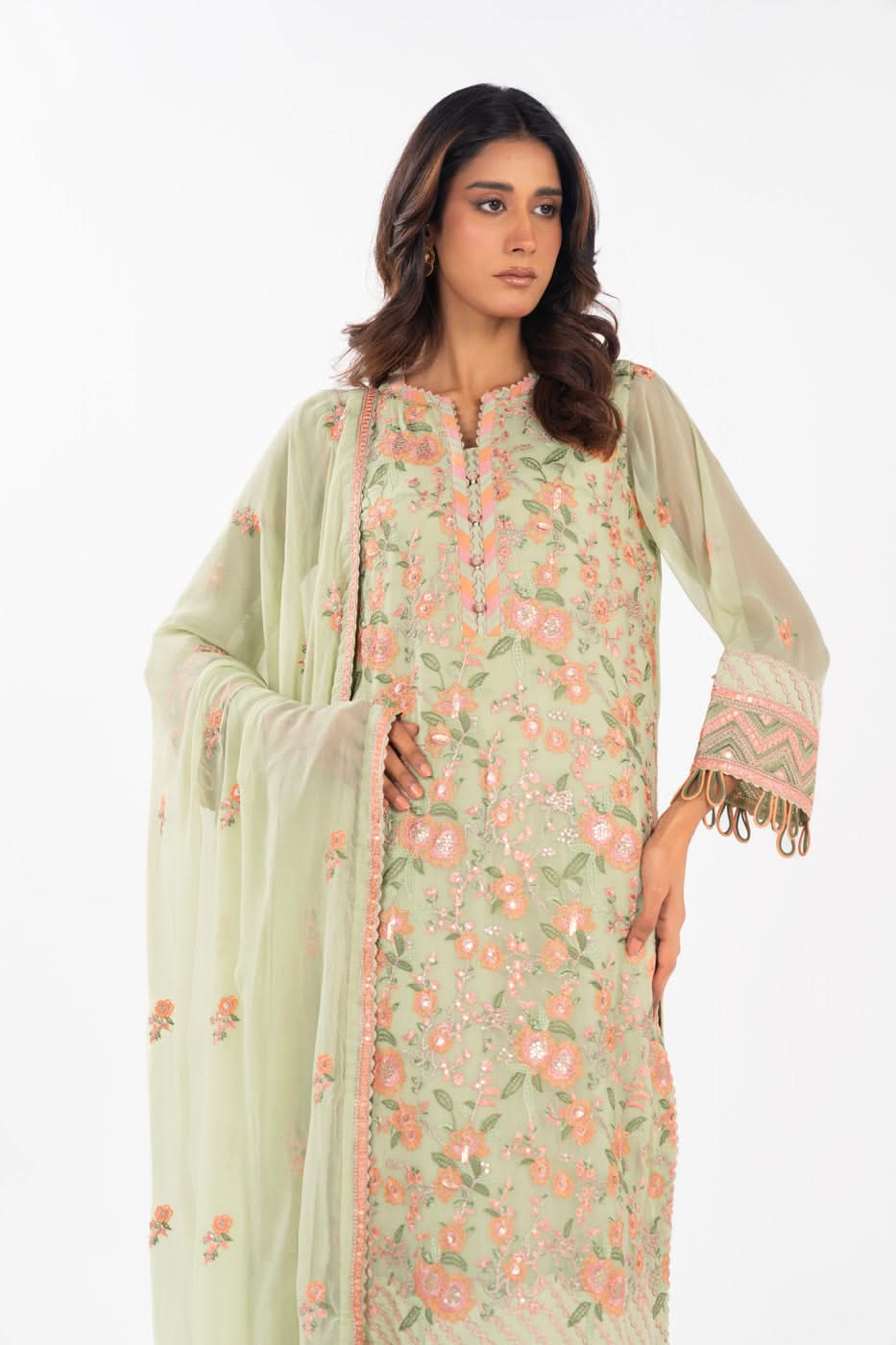 AlKaram | Festive Summer 25 | FC-22I-25-Pistachio -  Alkaram Ladies Clothes - Original Designer Dress - House of Maryam