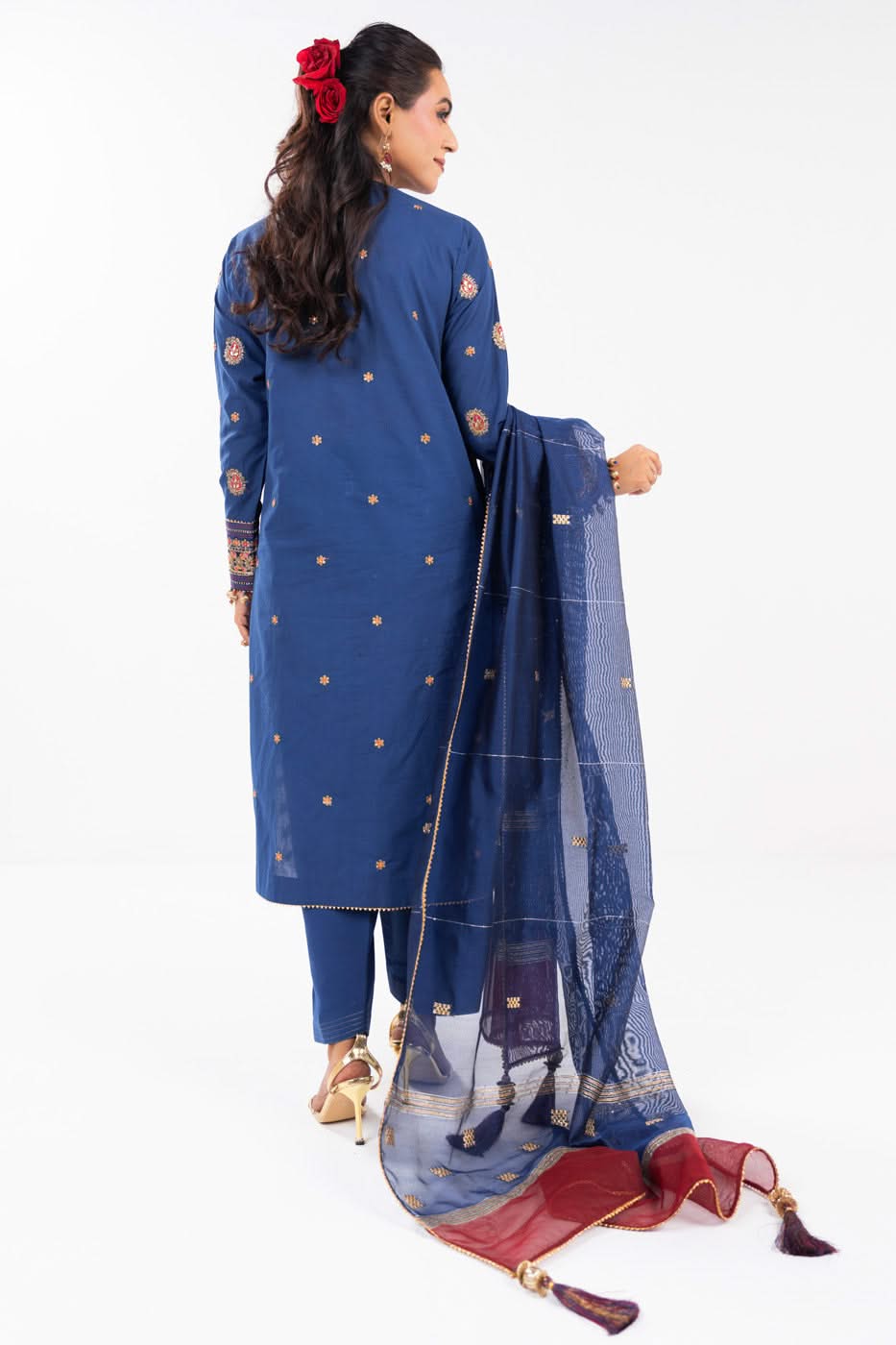 AlKaram | Festive Summer 25 | FC-2A-25-Dark Blue -  Alkaram Ladies Clothes -  House of Maryam