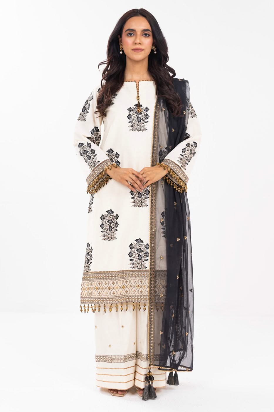 AlKaram | Festive Summer 25 | FC-30M-25-Off White -  Alkaram Ladies Clothes -  House of Maryam
