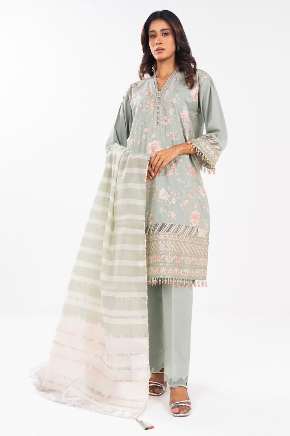 AlKaram | Festive Summer 25 | FC-33N-25-MINT -  Alkaram Ladies Clothes -  House of Maryam