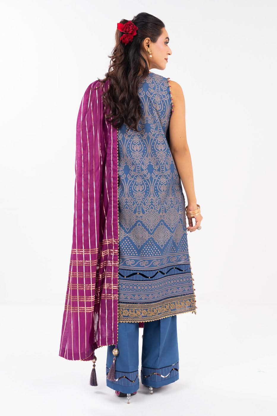 AlKaram | Festive Summer 25 | FC-34N-25-Persian Blue -  Alkaram Ladies Clothes - Original Designer Dress - House of Maryam
