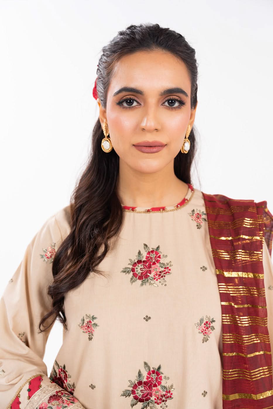 AlKaram | Festive Summer 25 | FC-35N-25-Beige -  Alkaram Ladies Clothes -  House of Maryam