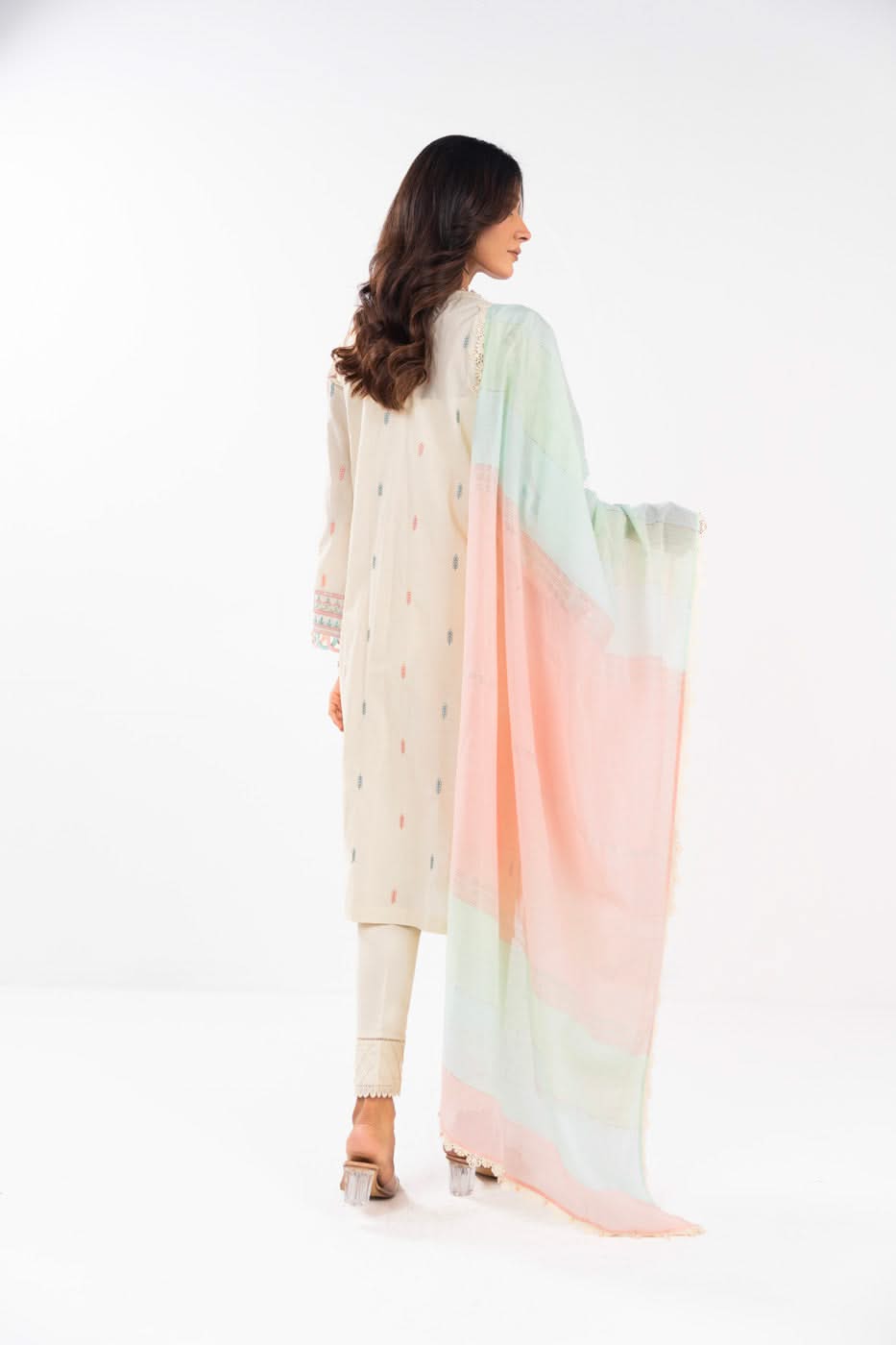 AlKaram | Festive Summer 25 | FC-3A-25-Cream -  Alkaram Ladies Clothes -  House of Maryam