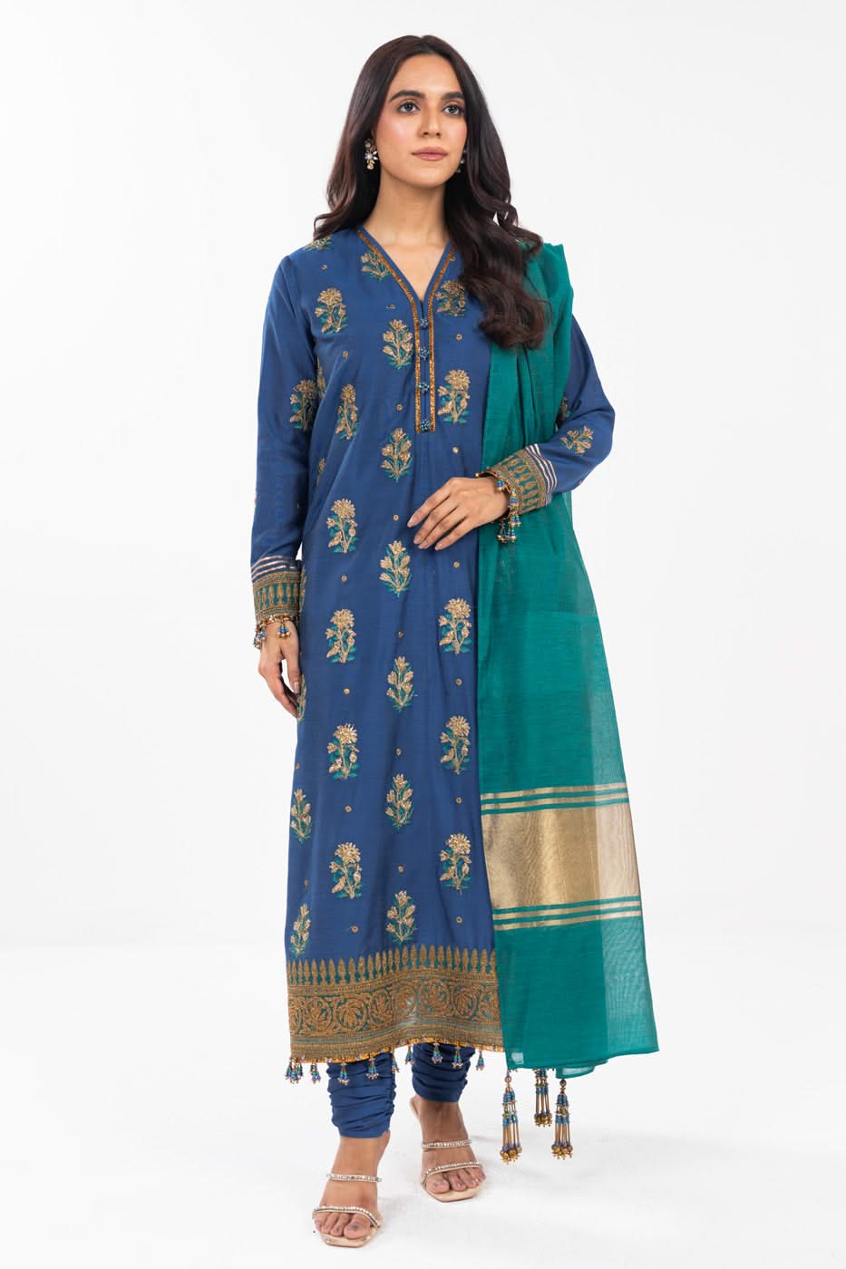 AlKaram | Festive Summer 25 | FC-8D-25-Royal Blue -  Alkaram Ladies Clothes -  House of Maryam