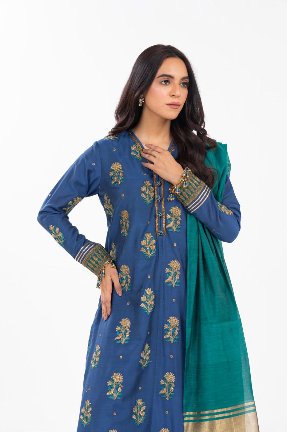 AlKaram | Festive Summer 25 | FC-8D-25-Royal Blue -  Alkaram Ladies Clothes - Original Designer Dress - House of Maryam