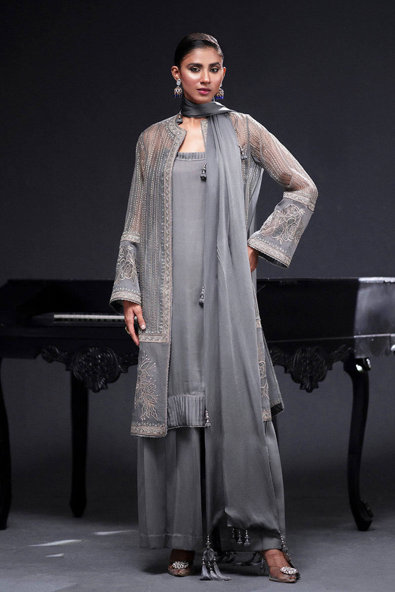 MNR | Chai Coffee Vol II | Grey Eminance -  MNR Chai Coffee Vol II - Original Designer Dress - House of Maryam