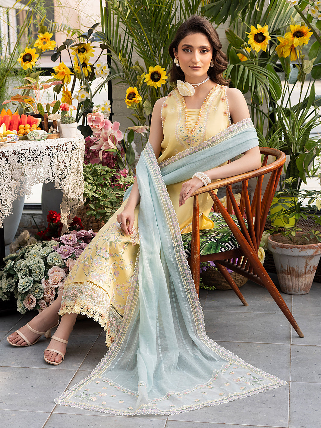 Izel | Meadow Muse Embroidered Lawn 25 | FLEURIS -  Izel Ladies Clothes - Original Designer Dress - House of Maryam