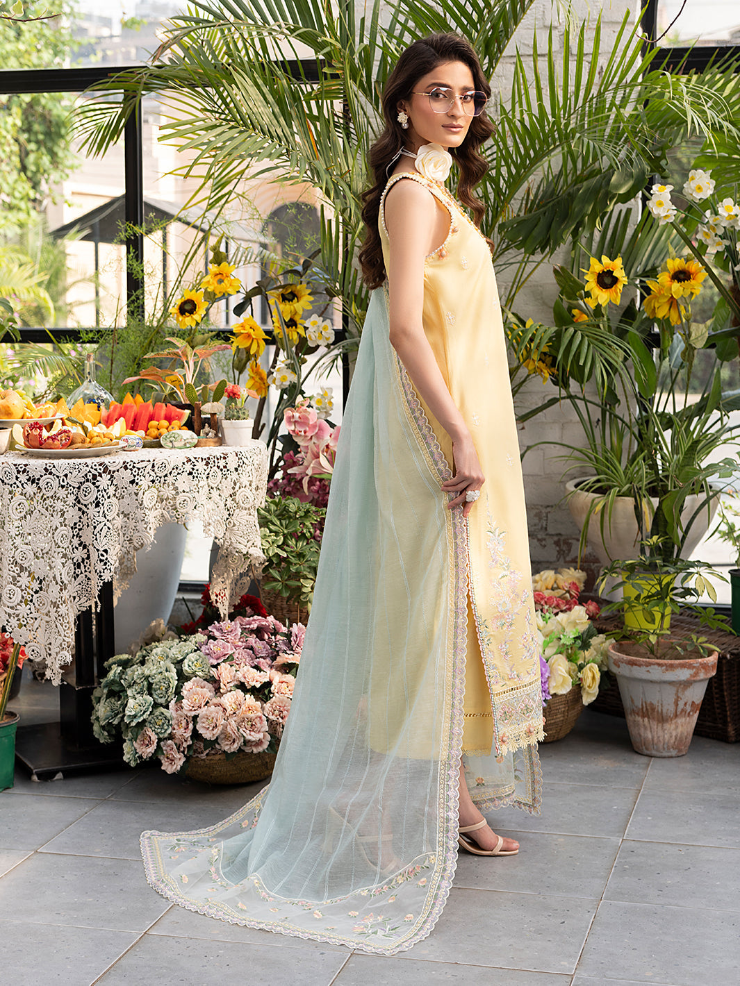 Izel | Meadow Muse Embroidered Lawn 25 | FLEURIS -  Izel Ladies Clothes - Original Designer Dress - House of Maryam