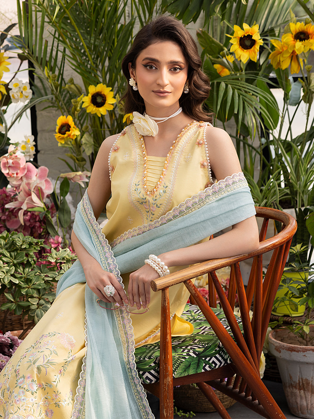 Izel | Meadow Muse Embroidered Lawn 25 | FLEURIS -  Izel Ladies Clothes - Original Designer Dress - House of Maryam