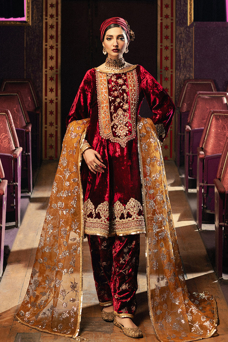 MNR | Roxy Cinema Velvet Edit 25' | Shabnam -  MNR Roxy Cinema Velvet Edit FW 24/25 - Original Designer Dress - House of Maryam