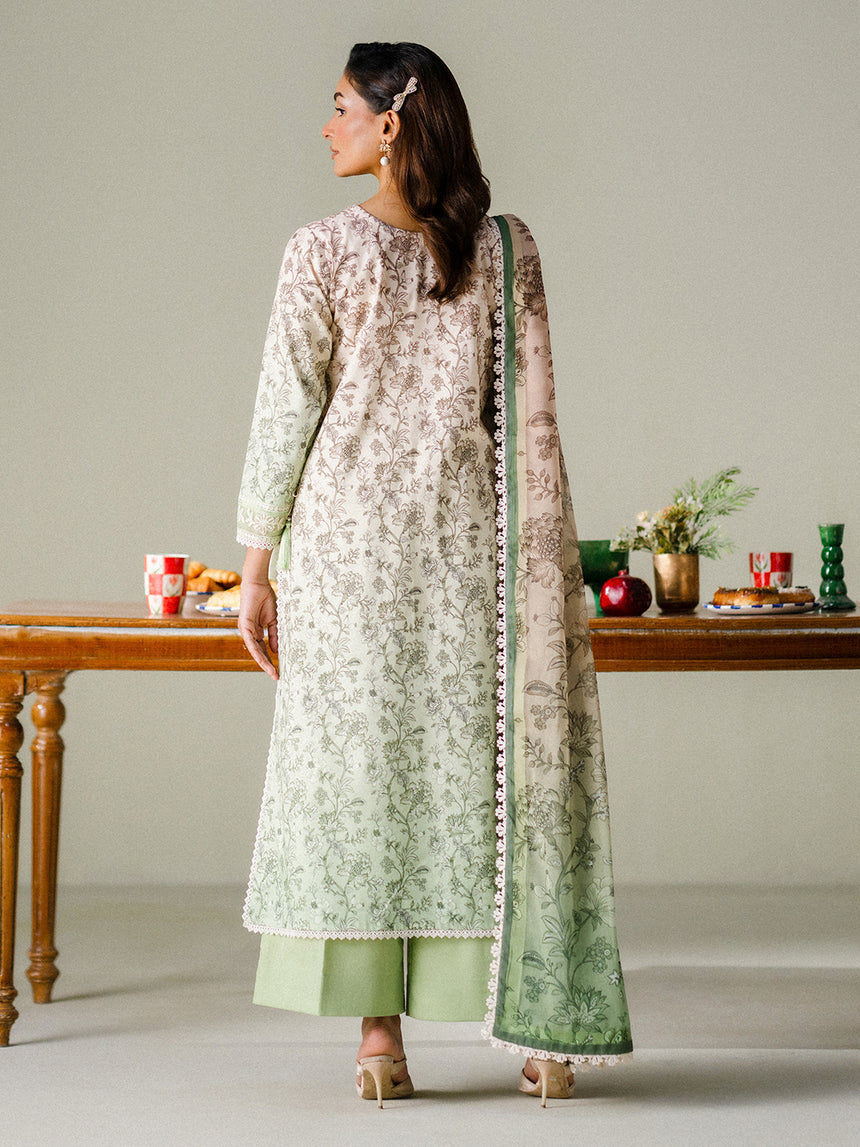 Faiza Faisal | FNF Printed Lawn | SAGE WHISPER
