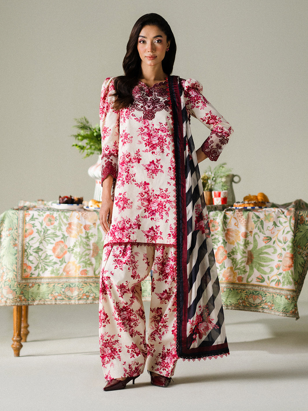 Faiza Faisal | FNF Printed Lawn | ROSE REVERIE
