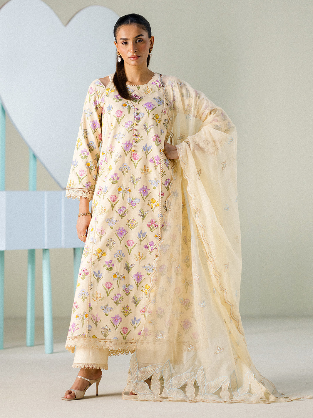 Faiza Faisal | FNF Printed Lawn | BUTTERCUP BLOOM