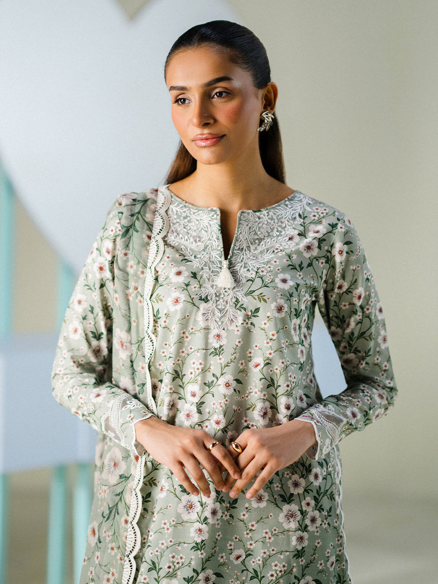 Faiza Faisal | FNF Printed Lawn | MINT MUSE, image 4