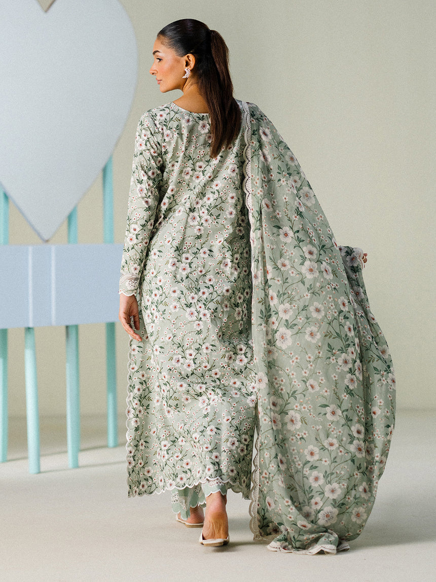 Faiza Faisal | FNF Printed Lawn | MINT MUSE-2