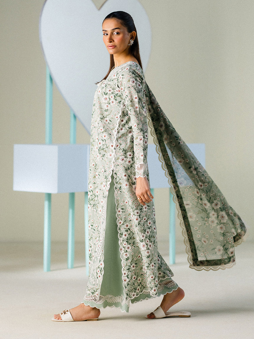 Faiza Faisal | FNF Printed Lawn | MINT MUSE-3
