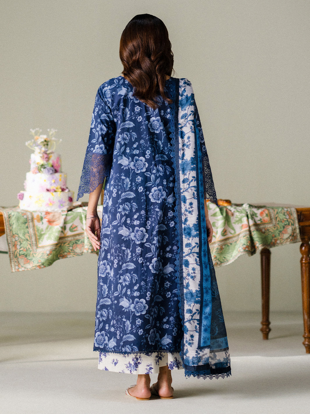 Faiza Faisal | FNF Printed Lawn | MIDNIGHT MEADOW, image 2
