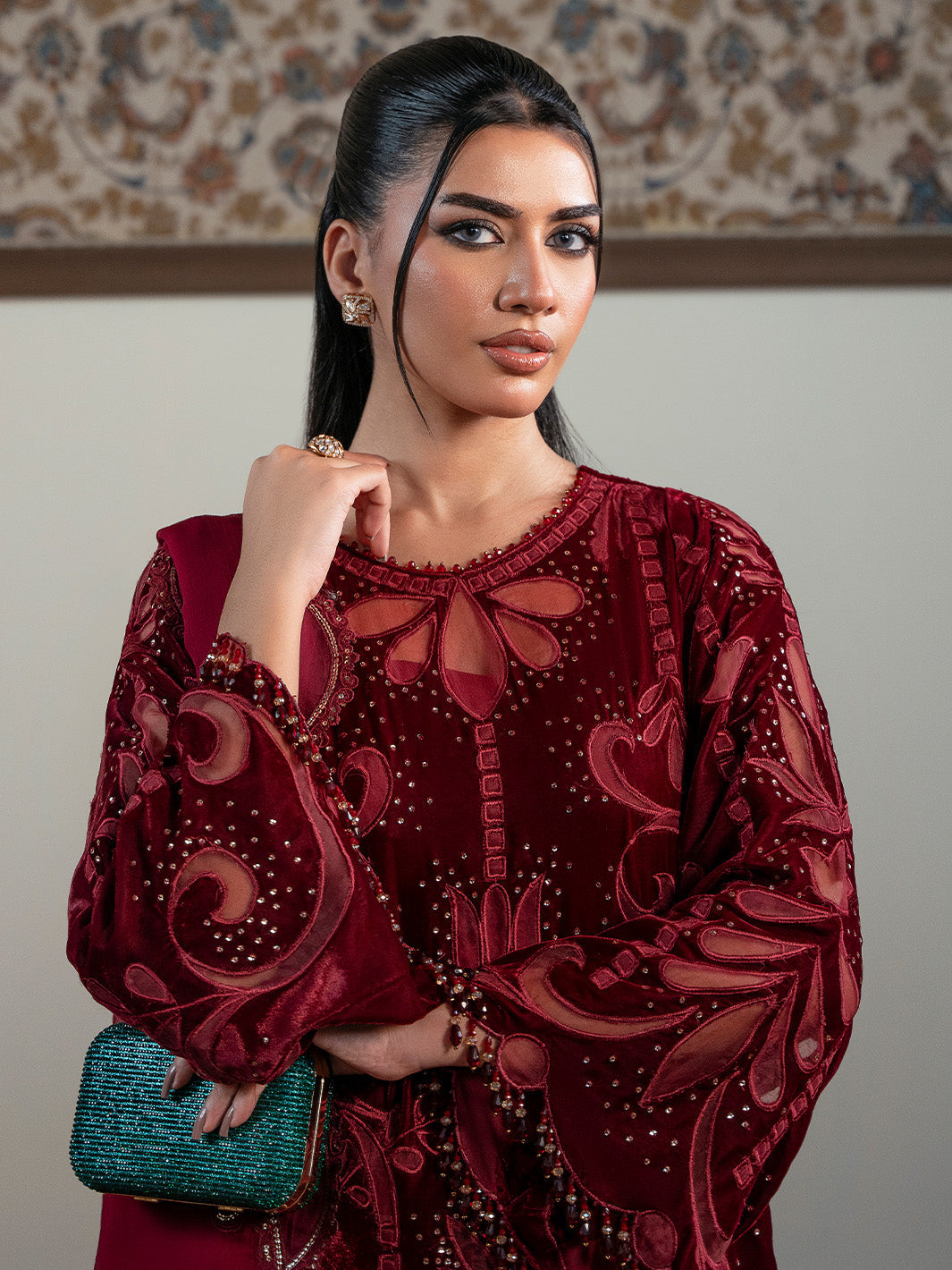 Faiza Faisal | Solene Luxury Velvets | ROUGE, image 4