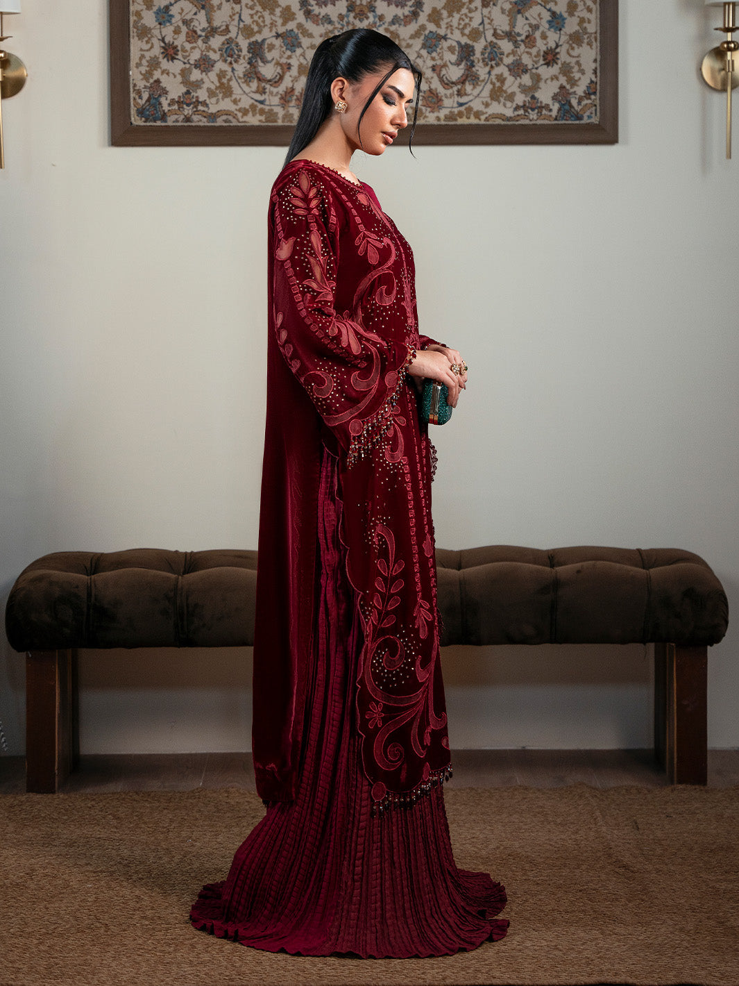 Faiza Faisal | Solene Luxury Velvets | ROUGE, image 5