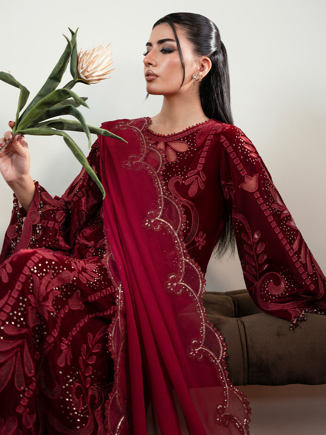 Faiza Faisal | Solene Luxury Velvets | ROUGE, image 6