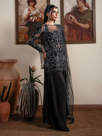 Faiza Faisal | Solene Luxury Velvets | NOIR