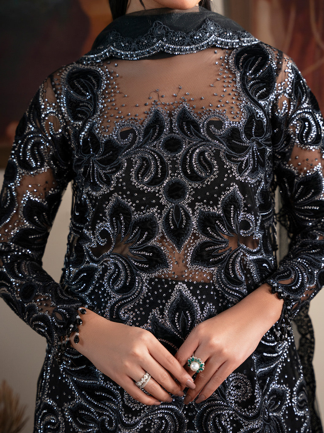 Faiza Faisal | Solene Luxury Velvets | NOIR, image 4