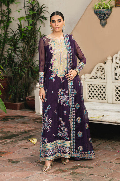 Maryum N Maria | Gulnaar Formals | 3 Piece Embroidered Chiffon POLINA - FSU5650