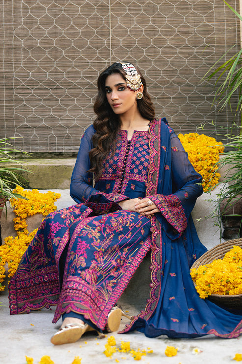 Maryum N Maria | Gulnaar Formals | 3 Piece Embroidered Chiffon ROKSANA - FSU5653-4