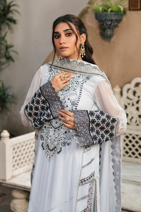 Maryum N Maria | Gulnaar Formals | 3 Piece Embroidered Chiffon LILIYA - FSU5657, image 3