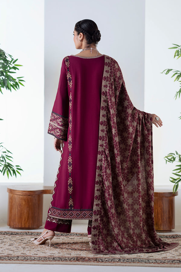 Maryum N Maria | Noore Winters 25 | 3 Piece Embroidered Khaddar MALALAI - FSU5670 -  Maryum N Maria Ladies Clothes - Original Designer Dress - House of Maryam