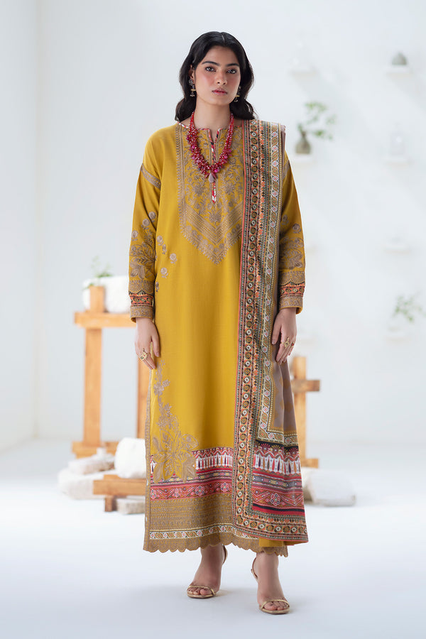 Maryum N Maria | Noore Winters 25 | 3 Piece Embroidered Khaddar APANA - FSU5671 -  Maryum N Maria Ladies Clothes - Original Designer Dress - House of Maryam