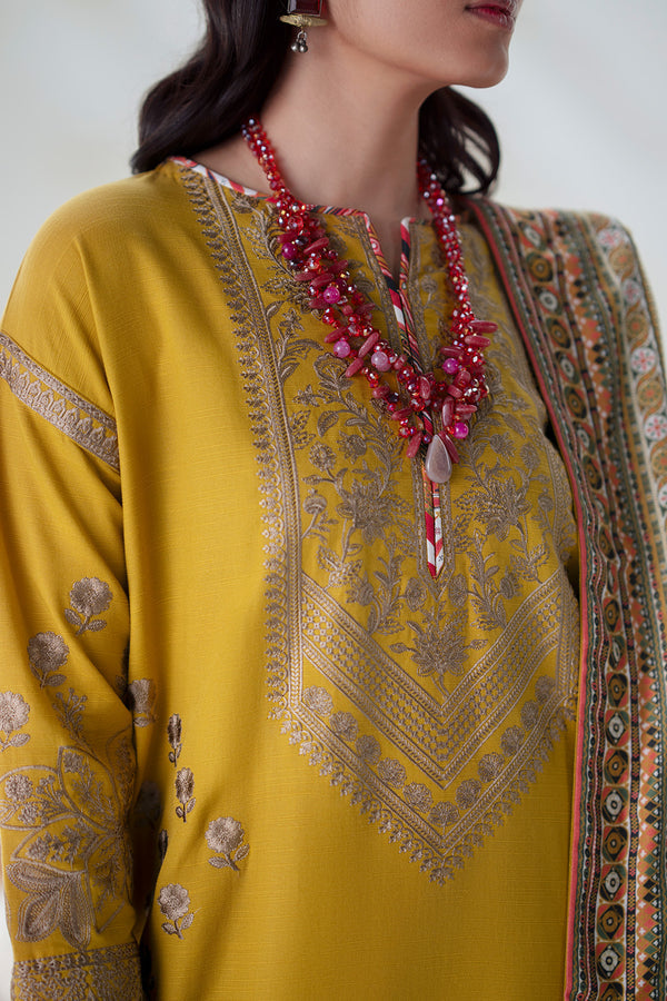 Maryum N Maria | Noore Winters 25 | 3 Piece Embroidered Khaddar APANA - FSU5671 -  Maryum N Maria Ladies Clothes - Original Designer Dress - House of Maryam
