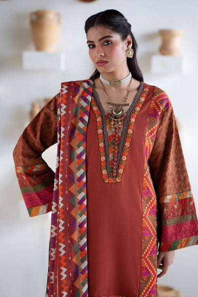 Maryum N Maria | Noore Winters 25 | 3 Piece Embroidered Khaddar BADRAI - FSU5673 -  Maryum N Maria Ladies Clothes - Original Designer Dress - House of Maryam