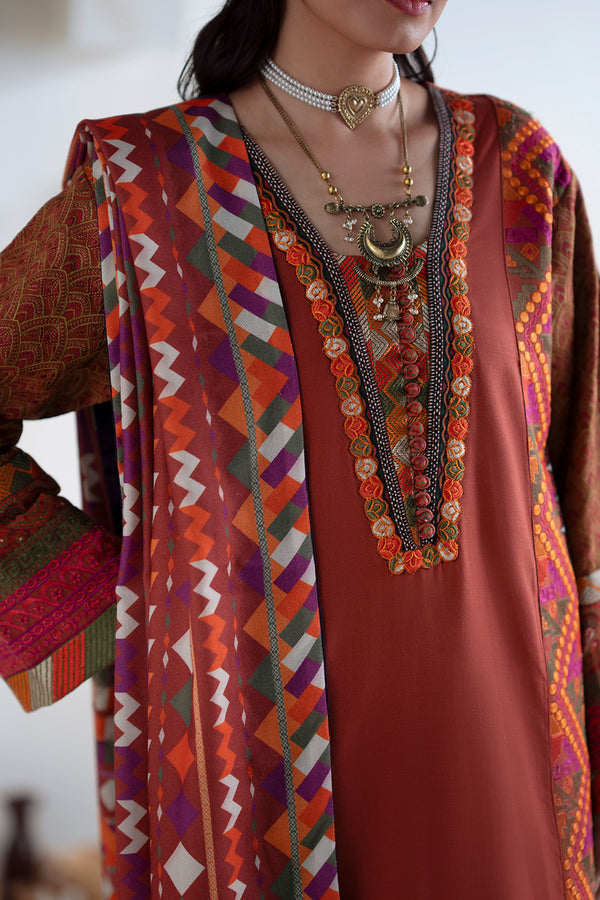 Maryum N Maria | Noore Winters 25 | 3 Piece Embroidered Khaddar BADRAI - FSU5673 -  Maryum N Maria Ladies Clothes - Original Designer Dress - House of Maryam