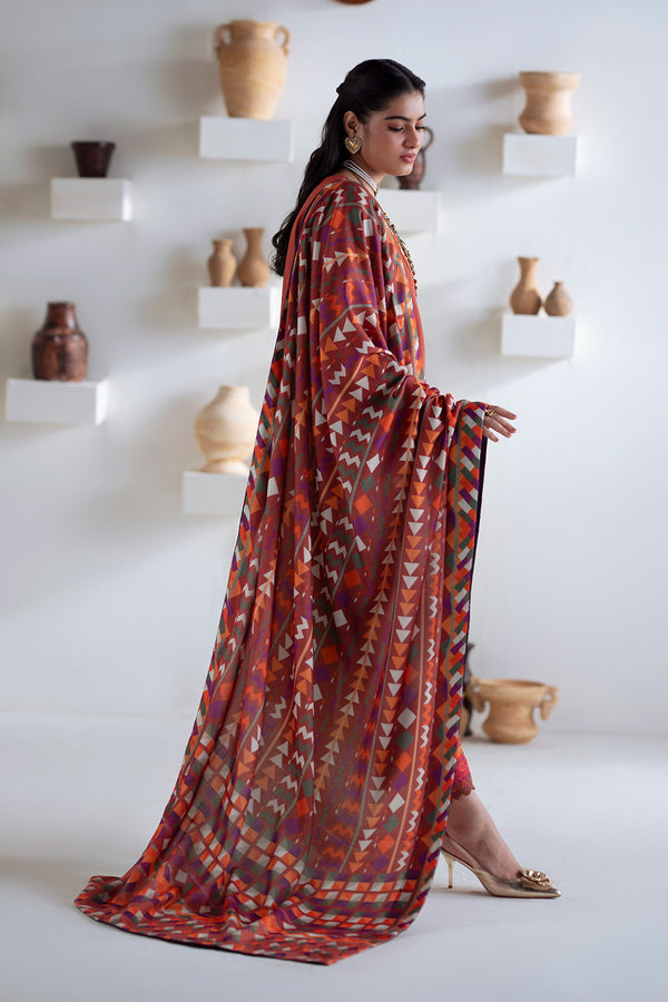 Maryum N Maria | Noore Winters 25 | 3 Piece Embroidered Khaddar BADRAI - FSU5673 -  Maryum N Maria Ladies Clothes - Original Designer Dress - House of Maryam