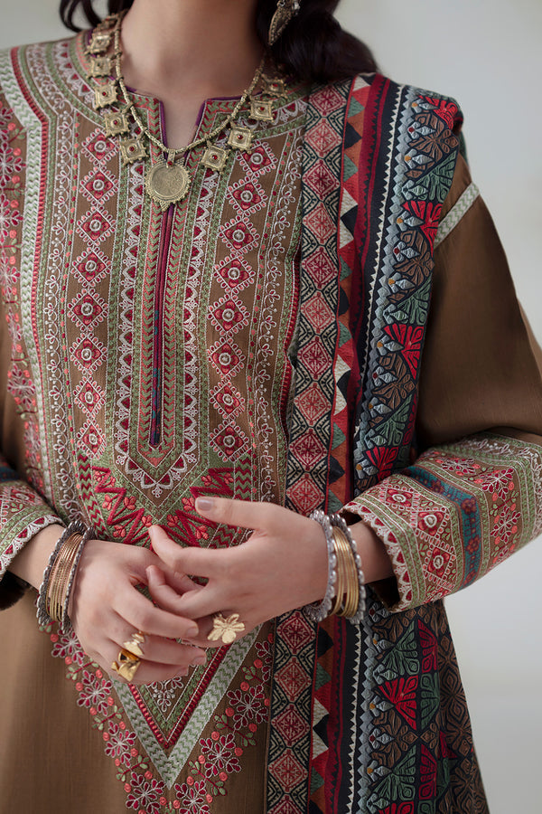 Maryum N Maria | Noore Winters 25 | 3 Piece Embroidered Khaddar GHUNCHA - FSU5674 -  Maryum N Maria Ladies Clothes - Original Designer Dress - House of Maryam