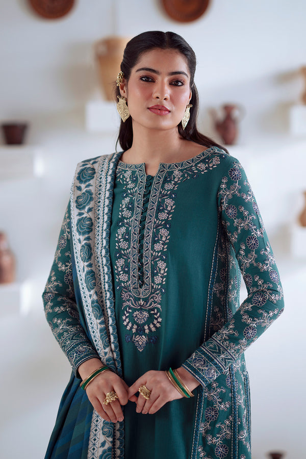 Maryum N Maria | Noore Winters 25 | 3 Piece Embroidered Khaddar SERINA - FSU5675 -  Maryum N Maria Ladies Clothes - Original Designer Dress - House of Maryam