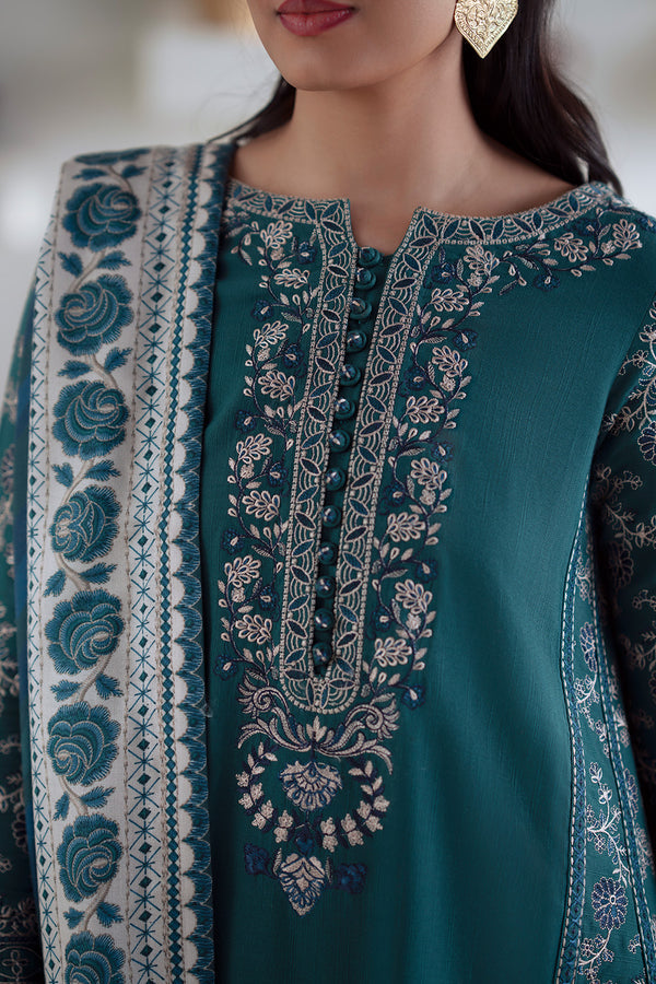 Maryum N Maria | Noore Winters 25 | 3 Piece Embroidered Khaddar SERINA - FSU5675 -  Maryum N Maria Ladies Clothes - Original Designer Dress - House of Maryam