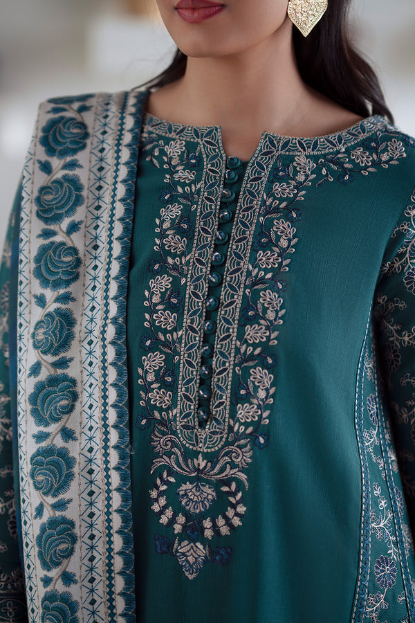 Maryum N Maria | Noore Winters 25 | 3 Piece Embroidered Khaddar SERINA - FSU5675 -  Maryum N Maria Ladies Clothes - Original Designer Dress - House of Maryam