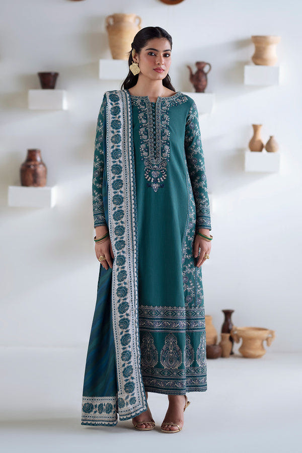 Maryum N Maria | Noore Winters 25 | 3 Piece Embroidered Khaddar SERINA - FSU5675 -  Maryum N Maria Ladies Clothes - Original Designer Dress - House of Maryam