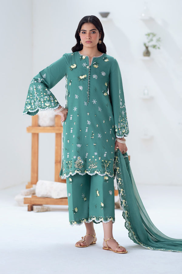 Maryum N Maria | Noore Winters 25 | 3 Piece Embroidered Khaddar TABANA - FSU5676 -  Maryum N Maria Ladies Clothes - Original Designer Dress - House of Maryam