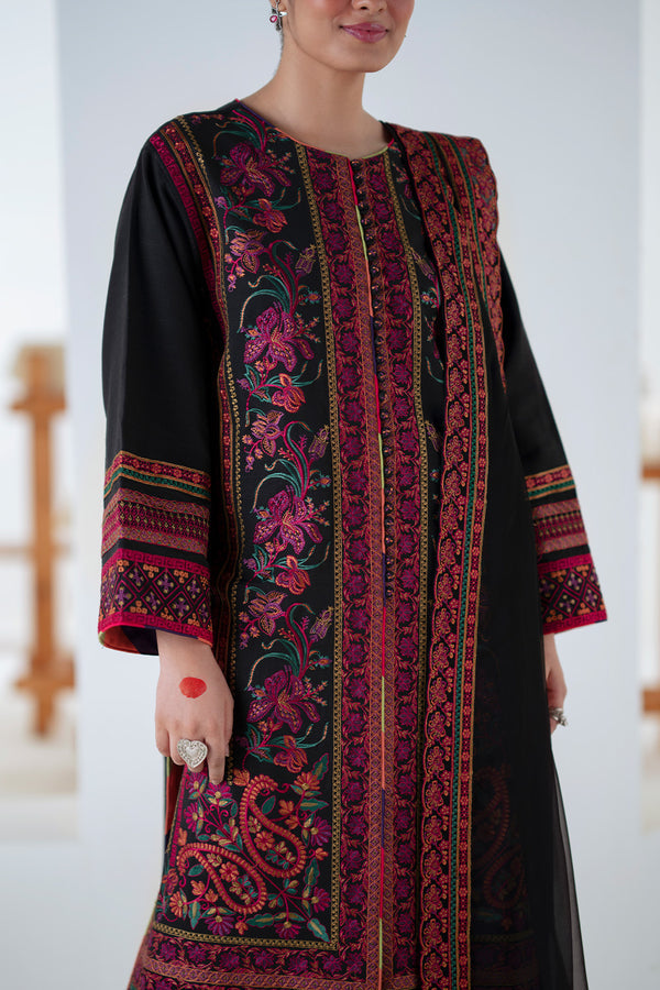 Maryum N Maria | Noore Winters 25 | 3 Piece Embroidered Khaddar PANRA - FSU5677 -  Maryum N Maria Ladies Clothes - Original Designer Dress - House of Maryam