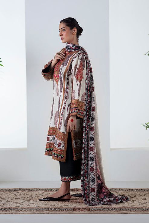 Maryum N Maria | Noore Winters 25 | 3 Piece Embroidered Khaddar ZOHAL - FSU5678 -  Maryum N Maria Ladies Clothes - Original Designer Dress - House of Maryam