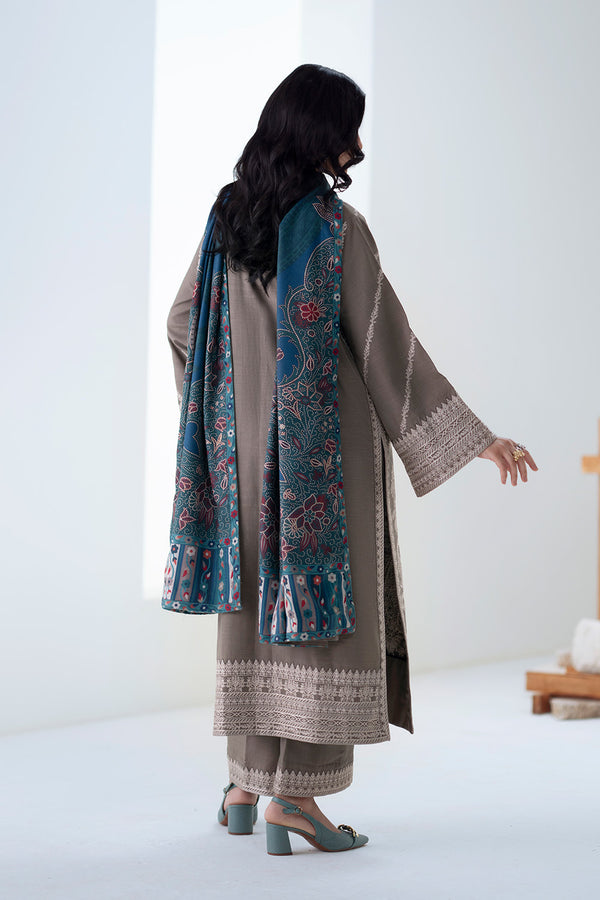 Maryum N Maria | Noore Winters 25 | 3 Piece Embroidered Khaddar ANGEZA - FSU5679 -  Maryum N Maria Ladies Clothes - Original Designer Dress - House of Maryam