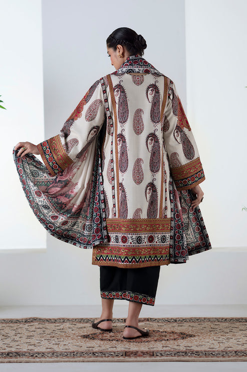 Maryum N Maria | Noore Winters 25 | 3 Piece Embroidered Khaddar ZOHAL - FSU5678 -  Maryum N Maria Ladies Clothes - Original Designer Dress - House of Maryam