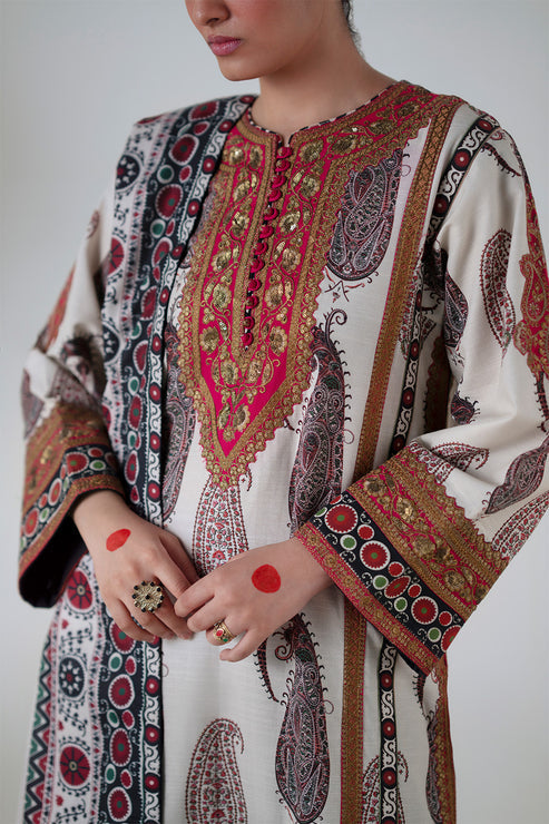 Maryum N Maria | Noore Winters 25 | 3 Piece Embroidered Khaddar ZOHAL - FSU5678 -  Maryum N Maria Ladies Clothes - Original Designer Dress - House of Maryam