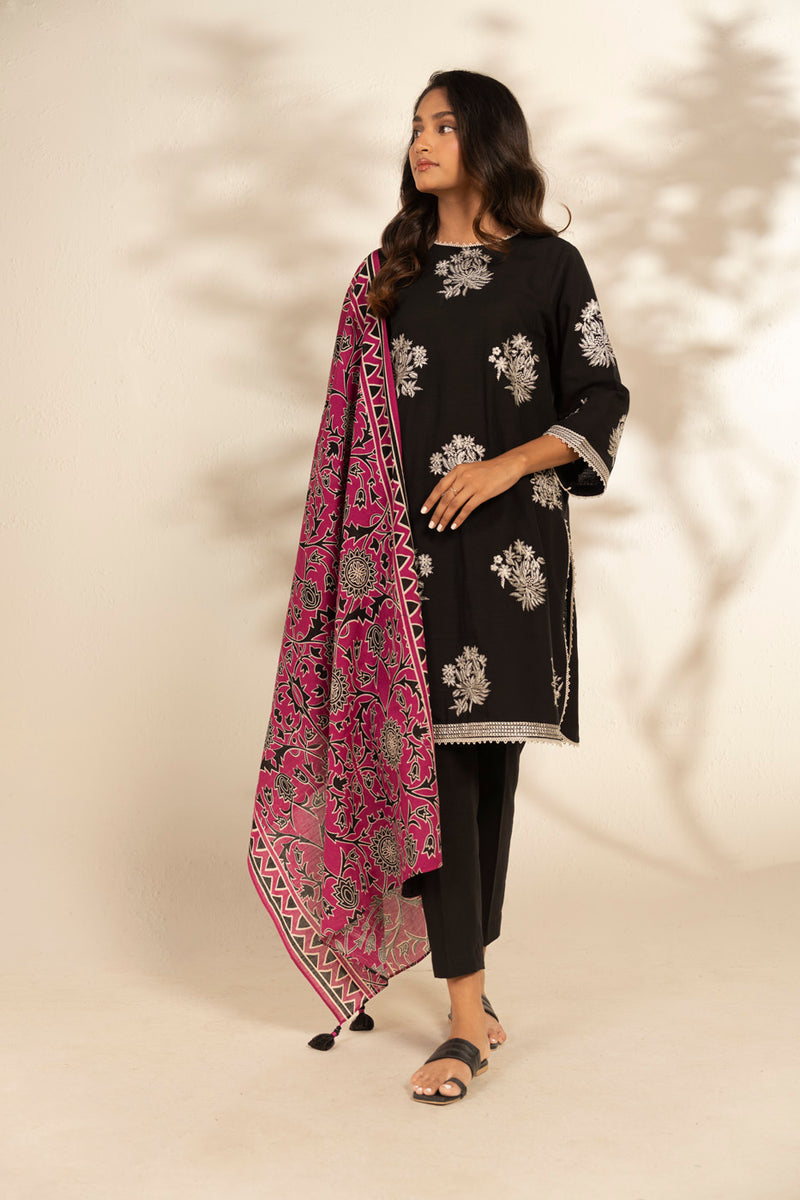 Al Karam  Winter 25  FW-101-25-1-Black -  Al Karam Ladies Clothes - Original Designer Dress - House of Maryam
